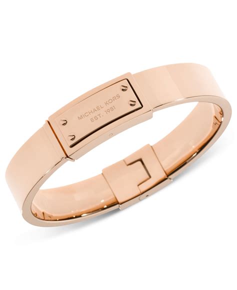 Michael Kors Jewellery Ladies' Rose Gold Plated Logo Bracelet 